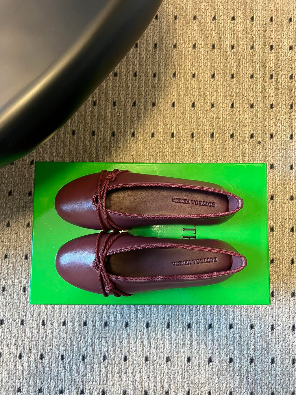 26S ESPADRILLE BALLET FLATS IN DARK RED LAMBSKIN