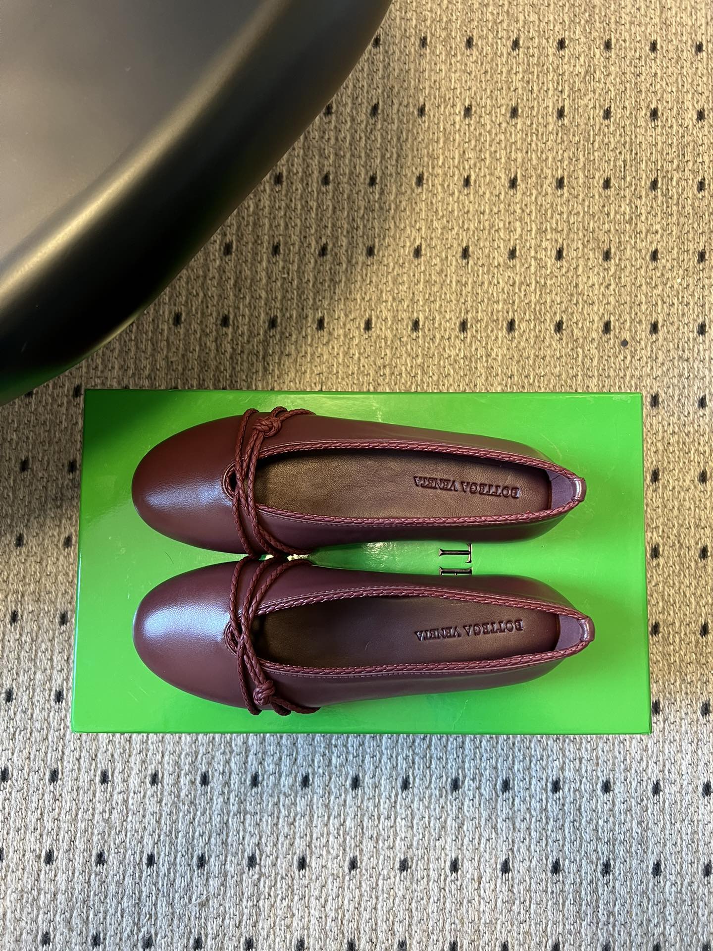 26S ESPADRILLE BALLET FLATS IN DARK RED LAMBSKIN
