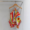 26S HALTER SCARF TOP IN MULTICOLOR PRINTED SILK